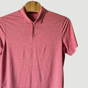 Nike Dri Fit Tiger Woods Collection Golf Polo Shirt Mens XL Pink Stripe